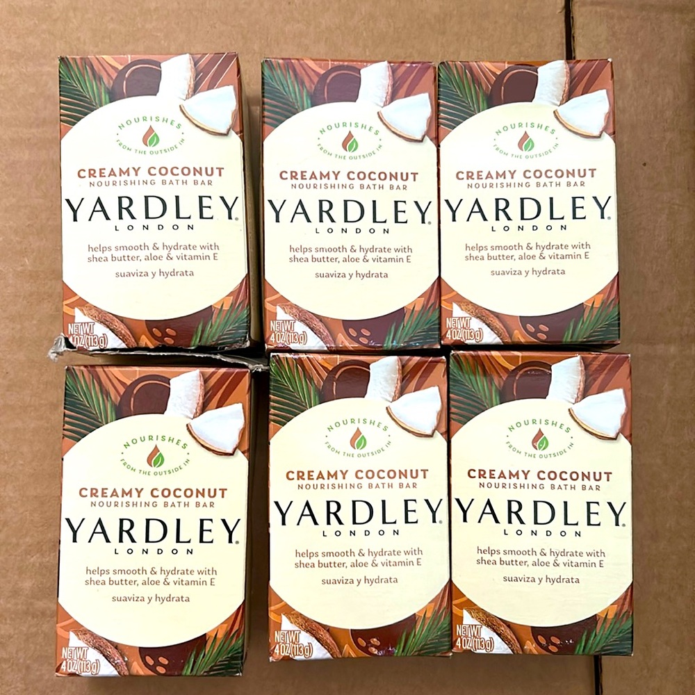 Yardley London Nourishing Bath Bar, Creamy Coconut 4oz. - x6